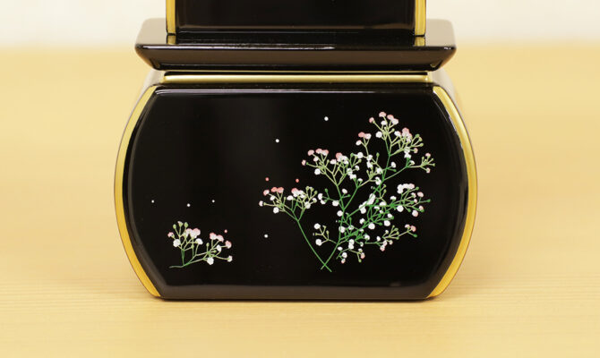 蒔絵位牌ゆうか『かすみ草』